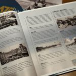 Ein aufgeschlagenes Buch: Jubiläumsbuch 175 Jahre Nordseeheilbad Borkum mit Zeitreise und historischen Bildern.